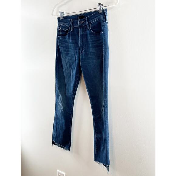 Mother The Insider Crop Step Fray High Rise Jeans Good For You Blue 26 - Picture 12 of 13